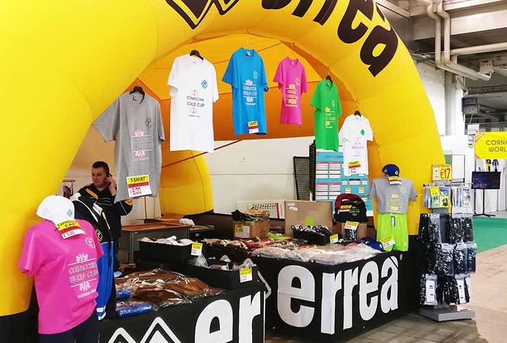 errea stand with t-shirts of gallini cup